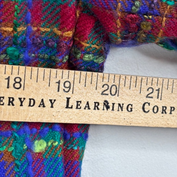 VTG Carlisle Wool Plaid Pea Coat 2 Double Breasted Velvet Old Money Retro Twee - Picture 8 of 13